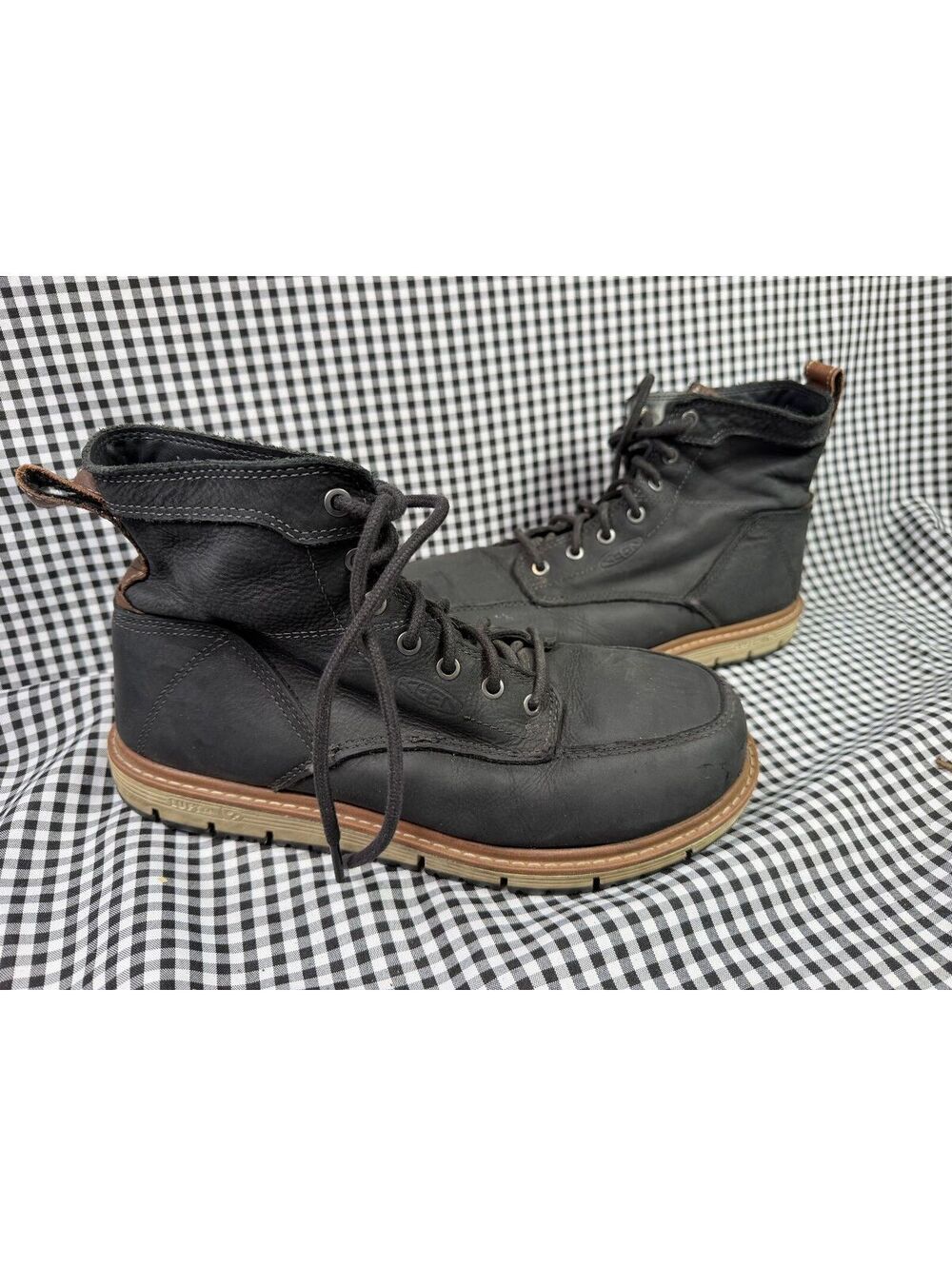 KEEN Utility San Jose Safety Toe Work Boots Mens 10D Black Leather Oil Slip